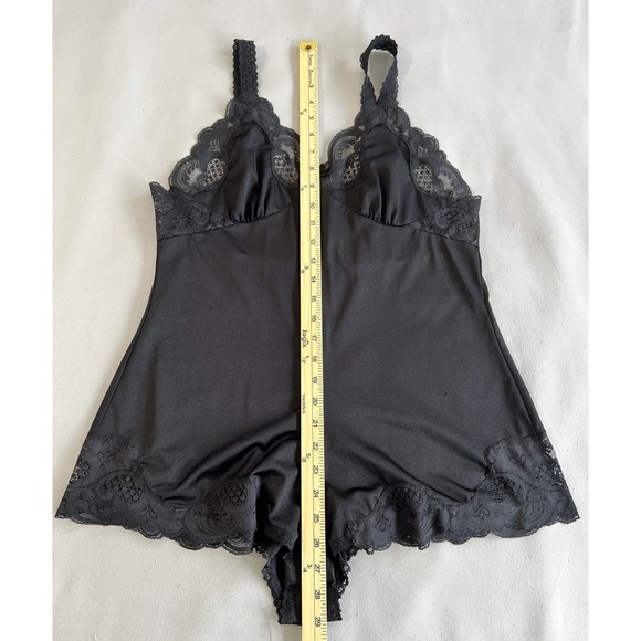 Vintage Ilusion Bodysuit Sleepwear Sz Medium Black Y2K Lace Women's - Picture 5 of 13